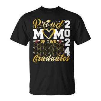 Proud Mom Of Two 2024 Graduates Twins Senior Class Of 2024 T-Shirt - Monsterry