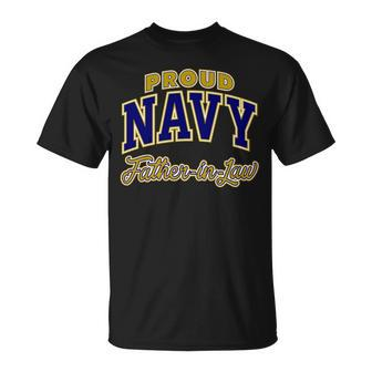 Proud Navy Fatherinlaw For Men T-Shirt - Monsterry CA
