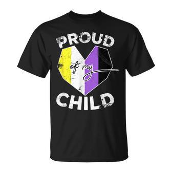 Proud Of My Nonbinary Child Non Binary Pride Flag Dad Mom T-Shirt - Monsterry AU