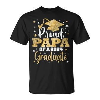 Proud Papa Of A 2024 Graduate Class Graduation T-Shirt - Monsterry DE