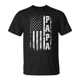 Proud Papa Father's Day 2024 Dad American Usa Flag T-Shirt - Thegiftio UK