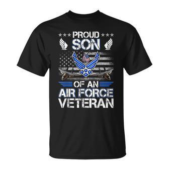 Proud Son Of A Air Force Veteran American Flag Military T-Shirt - Monsterry AU