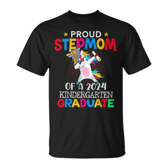 Proud Stepmom Of A 2024 Kindergarten Graduate Unicorn Dab T-Shirt - Monsterry