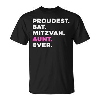 Proudest Bat Mitzvah Aunt Ever Jewish Girl Celebration T-Shirt - Monsterry DE