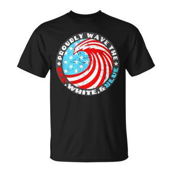 Proudly Wave The Red White Blue 4Th Of July Beach T-Shirt - Monsterry DE