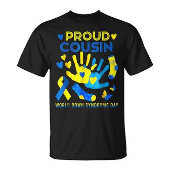 Prouds Cousin T21 World Down Syndrome Awareness Day Ribbon T-Shirt - Seseable