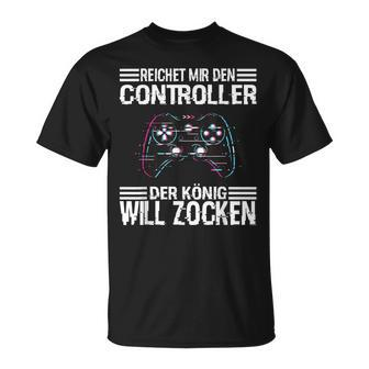 Ps5 Console Gamer Zocken Reichet Mir Den Controller König T-Shirt - Seseable