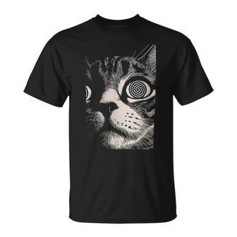 Psychedelic Cat Gothic Dark Aesthetic Crust Punk Grunge T-Shirt - Monsterry
