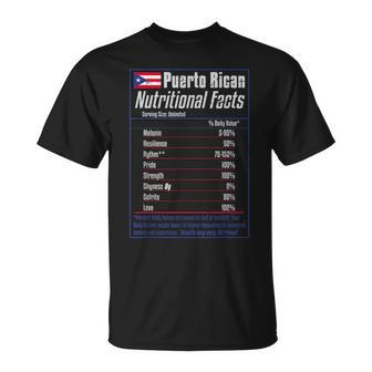 Puerto Rican Nutritional Facts Boricua Pride T-Shirt - Monsterry CA