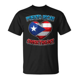 Puerto Rican Sweetheart Puerto Rico Flag Heart Love T-Shirt - Monsterry CA