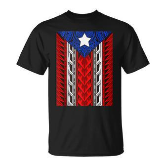 Puerto Rican Tribal Flag Modern Boricua Puerto Rico T-Shirt - Monsterry