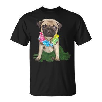 Pug Hawaiian Hula Dance Cool Aloha Animal T-Shirt - Monsterry