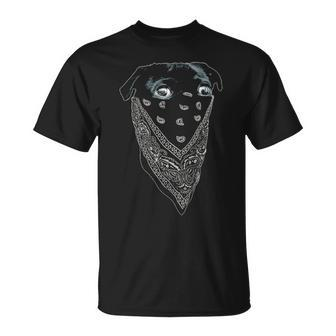 Pug Wearing Bandana As A Mask Pug Dog In Mask T-Shirt | Mazezy