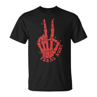 Punk Rock Mom Mother's Day Skeleton Hand Feral Aunt T-Shirt - Monsterry UK