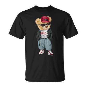 Punk Rocker Rapper Popster Punker Teddy Bear Rap Hip Hop T-Shirt - Monsterry