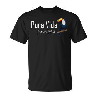 Pura Vida Costa Rica With Tropical Toucan Bird Pura Vida T-Shirt - Monsterry AU