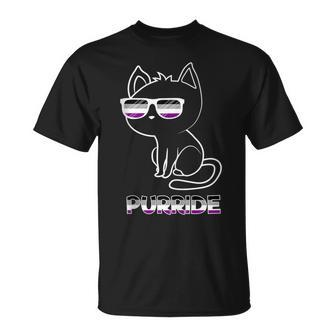 Purride Asexual Flag Sunglasses Gay Pride Cat Lover T-Shirt - Monsterry CA