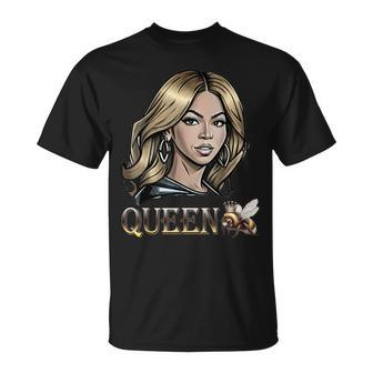 Queen B Honey Bee Bumble B T-Shirt | Mazezy AU