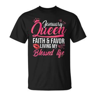A Queen Was Born In January Birthday For Queen Girls T-Shirt | Mazezy
