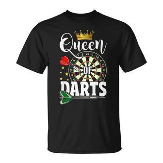 Queen Of Darts For Dart Throwing League T-Shirt - Thegiftio UK