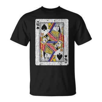 Queen Of Spades Card Poker Bridge Player Costume T-Shirt - Monsterry AU