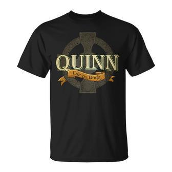 Quinn Irish Surname Quinn Irish Family Name Celtic Cross T-Shirt - Seseable