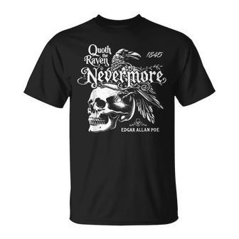 Quoth The Raven Nevermore By Edgar Allan Poe T-Shirt - Monsterry DE