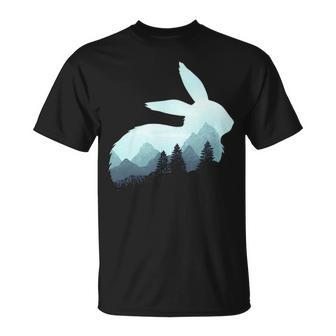 Rabbit Bunny Hare Double Exposure Surreal Wildlife Animal Pullover T-Shirt | Mazezy