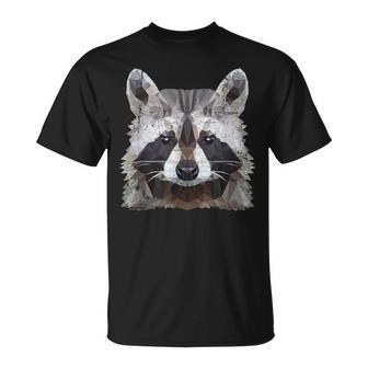 Raccoon Vintage Polygon Raccoon T-Shirt - Seseable