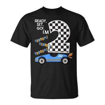 Race Car 2Nd Birthday Party Racing Car Driver 2 Birthday Boy T-Shirt - Monsterry UK