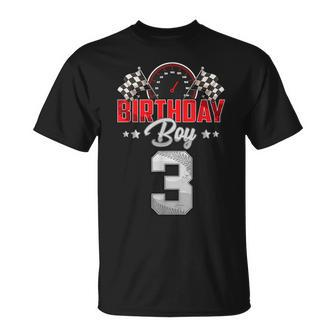 Race Car 3Rd Birthday Boy Party Racing 3 Year Old Pit Crew T-Shirt - Monsterry DE