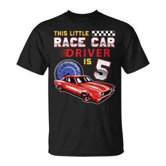 Race Car 5Th Birthday Toddler Boy Racing 5 Years Old T-Shirt - Monsterry