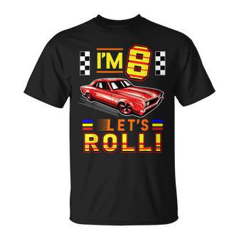 Race Car 8Th Birthday Toddler Boy Racing 8 Years Old T-Shirt - Monsterry UK
