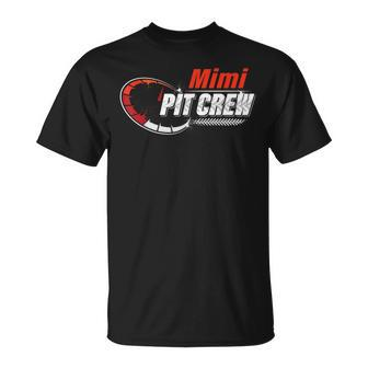 Race Car Birthday Party Racing Family Mimi Pit Crew T-Shirt - Monsterry