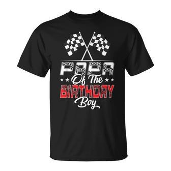 Race Car Papa Of The Birthday Boy Racing Family Pit Crew T-Shirt - Monsterry UK