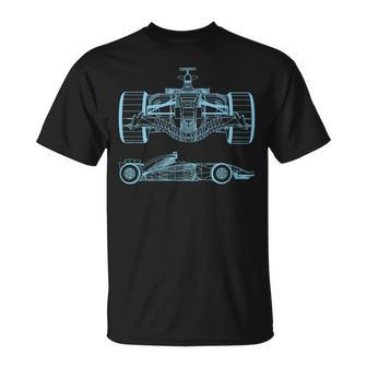 Racing Car Schematic Engineer Formula Team Fan T-Shirt - Thegiftio UK