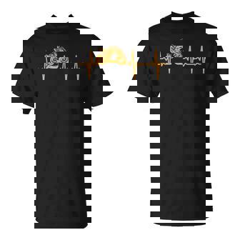 Racing Motorcycle Heartbeat Race Motorbike Race Motorcycle T-Shirt - Monsterry