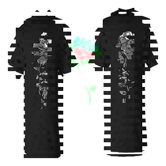 Raíces De La Bandera Búlgara De Bulgaria Rose Con Esqueleto Camiseta unisex - Regaloses
