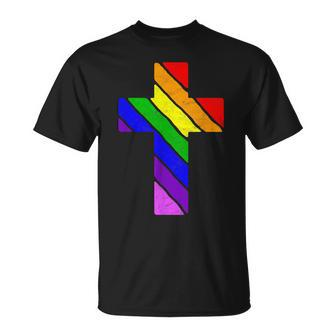 Rainbow Cross Gay Pride & Lgbtq Christian Supporter T-Shirt - Thegiftio UK