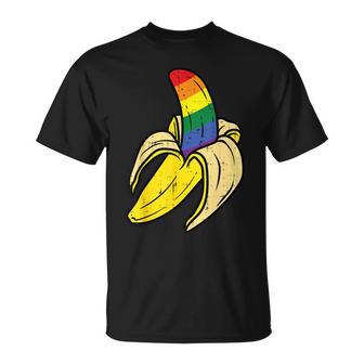 Rainbow Flag Banana Gay Pride Ally Lgbtq Lgbt Pup T-Shirt - Monsterry CA