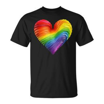 Rainbow Heart Lgbtq Flag Gay Pride Parade Love Is Love Wins T-Shirt - Monsterry AU