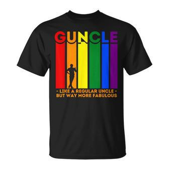 Rainbow Pride Flag Fabulous Guncle For Gay Uncle T-Shirt - Thegiftio UK