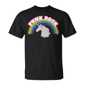 Rainbow Vintage Punk Rock Gay Pride Unicorn T-Shirt - Monsterry DE