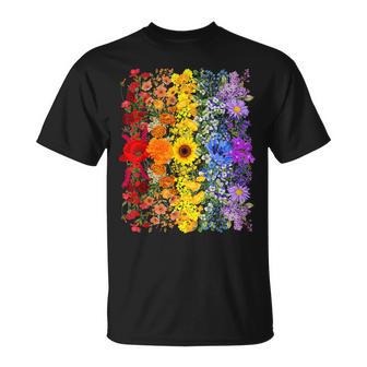 Rainbow Wildflowers Field Flowers Lgbtq Month Pride Month T-Shirt - Monsterry AU