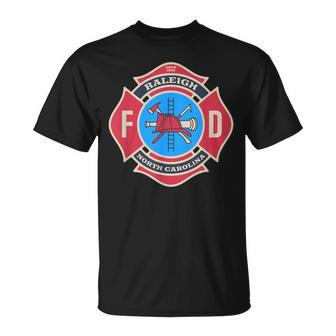 Raleigh Nc Bravery Badge Firefighter's Pride Emblem T-Shirt - Monsterry UK