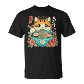 Ramen Cat Kawaii Neko Japanese Noodles Aesthetic Otaku Lover T-Shirt - Thegiftio UK