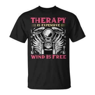 Therapy Is Expensive Wind Is Free Vintage Motorcycle T-Shirt - Monsterry UK