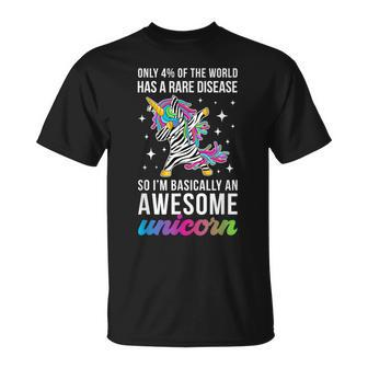 Rare Disease Warrior Unicorn Rare Disease Awareness T-Shirt - Seseable