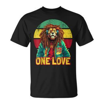 Rasta Lion Reggae Music One Love Graphic T-Shirt - Monsterry
