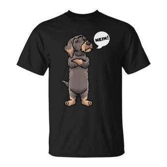 With Rauhaardachund Nein Dachshund Dog  T-Shirt - Seseable